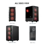 Circle Xtender X4 Mid-Tower Computer Case | Gaming Cabinet - Black - Image 2