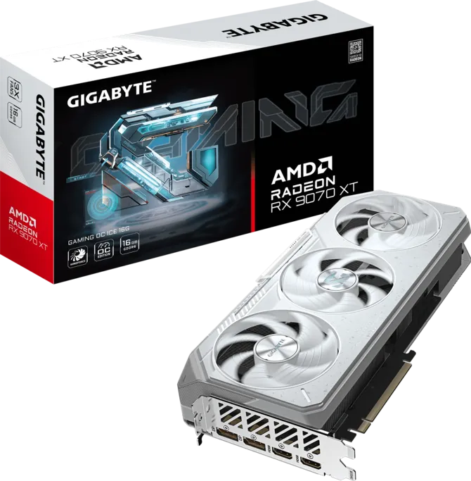 GIGABYTE Radeon RX 9070 XT Gaming OC ICE 16G Graphics Card