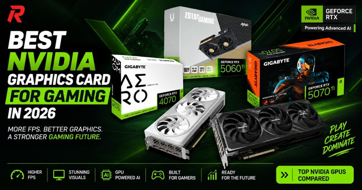 he best NVIDIA graphics card for gaming in 2026, from the RTX 5060 to the RTX 5090, split by budget tier with real India pricing and gaming benchmarks.