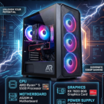 AR Cyber Titan RX7600 Pre Build Gaming PC | AMD Ryzen 5 5500 Processor | A520M-K Motherboard | 16GB DDR4 RAM | 512GB Nvme SSD | RX 7600 8GB Graphics Card| 550W PSU | 4 Fan Gaming Case