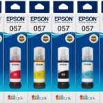 Epson 057 Ink Set 70 ml – Black, Cyan, Yellow, Magenta, Light Cyan, Light Magenta Ink Bottles – Compatible with Epson Printer L8050, L18050, L8100, L18150W Models – ORIGINAL