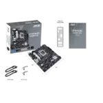 ASUS Prime B760M-K D4, an Intel B760 LGA 1700 mATX motherboard with PCIe 4.0, two PCIe 4.0 M.2 slots, DDR4, Realtek 2.5Gb Ethernet, VGA, HDMI, SATA 6 Gbps, front USB 3.2 Gen 1, Aura Sync - Image 2