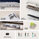 AULA F108PRO Tri-Mode Full Size Wireless Mechanical Gaming Keyboard with Screen & Knob | Ice Blue, Reaper Switch (F108ProIUR) - Image 7