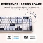 AULA F108PRO Tri-Mode Full Size Wireless Mechanical Gaming Keyboard with Screen & Knob | Ice Blue, Reaper Switch (F108ProIUR) - Image 5