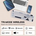 AULA F108PRO Tri-Mode Full Size Wireless Mechanical Gaming Keyboard with Screen & Knob | Ice Blue, Reaper Switch (F108ProIUR) - Image 3