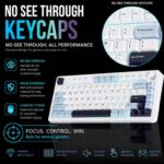 AULA F75 75% Wireless Trio Mode Mechanical Gaming Keyboard With Knob | Ice+Blue, Ice Vein Switch (F75IUV) - Image 10