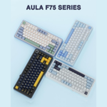 AULA F75 75% Wireless Trio Mode Mechanical Gaming Keyboard With Knob | Ice+Blue, Ice Vein Switch (F75IUV) - Image 2