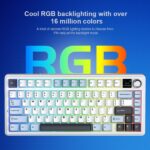 AULA F75 Max Wireless 3 in 1 Mechanical Gaming Keyboard with Screen & Knob | Ice Blue, Reaper Switch (F75MaxIUR) - Image 3