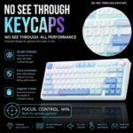 AULA F75 75% Wireless Trio Mode Mechanical Gaming Keyboard With Knob | Sea Blue, Graywood Switch (F75SUW) - Image 8