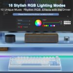 AULA F75 75% Wireless Trio Mode Mechanical Gaming Keyboard With Knob | Sea Blue, Graywood Switch (F75SUW) - Image 4
