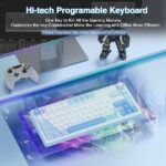 AULA F75 75% Wireless Trio Mode Mechanical Gaming Keyboard With Knob | Sea Blue, Graywood Switch (F75SUW) - Image 3