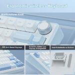 AULA F75 75% Wireless Trio Mode Mechanical Gaming Keyboard With Knob | Sea Blue, Graywood Switch (F75SUW) - Image 2