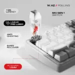 CYBEART | Akula 65 - Compact 65% Wireless RGB Mechanical Keyboard | MKI Pre-Lubed Switches | 4000 mAh Battery | 5-Layer Gasket | Hot-Swappable | Tri-Mode (White) - Image 8