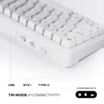 CYBEART | Akula 65 - Compact 65% Wireless RGB Mechanical Keyboard | MKI Pre-Lubed Switches | 4000 mAh Battery | 5-Layer Gasket | Hot-Swappable | Tri-Mode (White) - Image 7