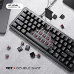 CYBEART | Akula 65 Lite - Compact 65% Wired RGB Mechanical Keyboard | MKXI Switches | 5-Layer Gasket | Hot-Swappable (Black) - Image 9