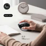 CYBEART | Arcus Wireless Ergonomic Mouse | Dual Mode (2.4 GHz + BT 5.1) | 2400 Adjustable DPI | Silent Switches (3M Clicks) | Connect 3 Devices - Mac & Windows | Comfort Grip Design (Black) - Image 6