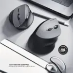 CYBEART | Arcus Wireless Ergonomic Mouse | Dual Mode (2.4 GHz + BT 5.1) | 2400 Adjustable DPI | Silent Switches (3M Clicks) | Connect 3 Devices - Mac & Windows | Comfort Grip Design (Black) - Image 5