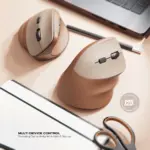 CYBEART | Arcus Wireless Ergonomic Mouse | Dual Mode (2.4 GHz + BT 5.1) | 2400 Adjustable DPI | Silent Switches (3M Clicks) | Connect 3 Devices - Mac & Windows | Comfort Grip Design (Mocha Mousse) - Image 5