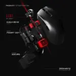 CYBEART | Artemis 52g Ultra-light Wireless Gaming Mouse | Dual 300mA Hyperswap™ Battery | 24,000 DPI | 1K Polling Rate | 80M Kailh Switches | Tri Mode (Black) - Image 5