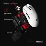 CYBEART | Artemis 52g Ultra-light Wireless Gaming Mouse | Dual 300mA Hyperswap™ Battery | 24,000 DPI | 1K Polling Rate | 80M Kailh Switches | Tri Mode (White) - Image 5