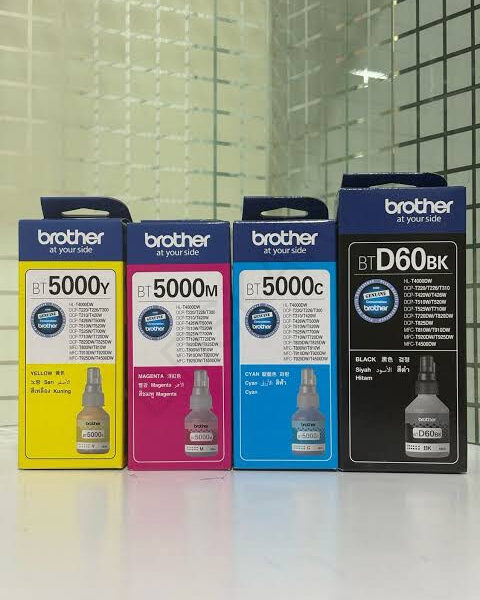 Brother BT-D60BK  Black & BT-5000 M/Y/C SET Ink Bottle Compatible with Brother Printers DCP-T220, DCP-T226, DCP-T420W, DCP-T426W, DCP-T520W, DCP-T525W, DCP-T820DW, MFC-T920DW, DCP-T310, DCP-T510W,DCP-T710W,MFC-T910DW, HL-T4000DW, MFC-T4500DW  (ORIGINAL)