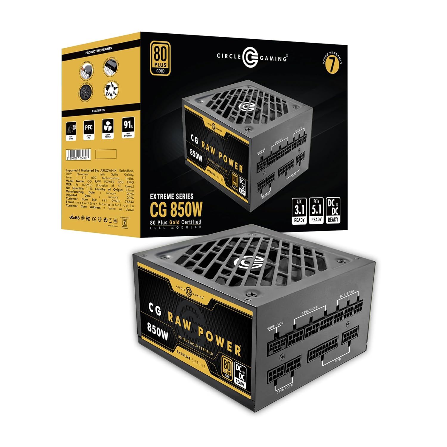 CG RAW Power 850 Watt 80 Plus SMPS CG RAW Power 850 Watt 80 Plus SMPS
