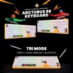 Cosmic Byte Arcturus 98 Tri-Mode Wired/2.4G/BT Gasket Mechanical Keyboard, 3/5PIN, Pre-Lubed Outemu Yellow Switches, Per Key RGB, PBT, Knob, 4000mAh, Orbit Software for Win/Mac/Linux (White Red) - Image 8