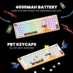 Cosmic Byte Arcturus 98 Tri-Mode Wired/2.4G/BT Gasket Mechanical Keyboard, 3/5PIN, Pre-Lubed Outemu Yellow Switches, Per Key RGB, PBT, Knob, 4000mAh, Orbit Software for Win/Mac/Linux (White Red) - Image 5