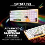 Cosmic Byte Arcturus 98 Tri-Mode Wired/2.4G/BT Gasket Mechanical Keyboard, 3/5PIN, Pre-Lubed Outemu Yellow Switches, Per Key RGB, PBT, Knob, 4000mAh, Orbit Software for Win/Mac/Linux (White Red) - Image 4