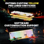 Cosmic Byte Arcturus 98 Tri-Mode Wired/2.4G/BT Gasket Mechanical Keyboard, 3/5PIN, Pre-Lubed Outemu Yellow Switches, Per Key RGB, PBT, Knob, 4000mAh, Orbit Software for Win/Mac/Linux (White Red) - Image 3