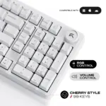 CYBEART | Akula 99 - Compact Full Size Wireless RGB Mechanical Keyboard | MKI Pre-Lubed Switches | 8000 mAh Battery | 5-Layer Gasket | Hot-Swappable | Tri-Mode (White ) - Image 9