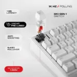 CYBEART | Akula 99 - Compact Full Size Wireless RGB Mechanical Keyboard | MKI Pre-Lubed Switches | 8000 mAh Battery | 5-Layer Gasket | Hot-Swappable | Tri-Mode (White ) - Image 7