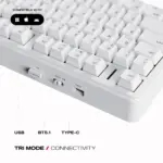 CYBEART | Akula 99 - Compact Full Size Wireless RGB Mechanical Keyboard | MKI Pre-Lubed Switches | 8000 mAh Battery | 5-Layer Gasket | Hot-Swappable | Tri-Mode (White ) - Image 6