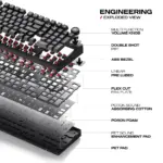 CYBEART | Akula 99 Lite - Compact Full Size Wired RGB Mechanical Keyboard | MKXI Switches | 5-Layer Gasket | Hot-Swappable (Black) - Image 4