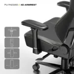CYBEART | Batman Classic -  NEO Series Gaming / Office Chair | 4D Armrest, NeoTek™ Leatherette, AeroMag™ Neck & Lumbar Pillow, Recline & Tilt - Image 9