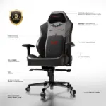CYBEART | The Batman -  NEO Series Gaming / Office Chair | 4D Armrest, NeoTek™ Leatherette, AeroMag™ Neck & Lumbar Pillow, Recline & Tilt - Image 2