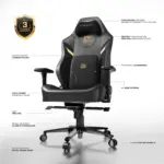 CYBEART | Lord of the Rings - NEO Series Gaming / Office Chair | 4D Armrest, NeoTek™ Leatherette, AeroMag™ Neck & Lumbar Pillow, Recline & Tilt - Image 4