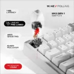 CYBEART | Nighthawk 75 - TKL Wireless RGB Mechanical Keyboard | MKII Pre-Lubed Switches | 4000 mAh Battery | 5-Layer Gasket | Hot-Swappable | Tri-Mode (White) - Image 8