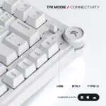 CYBEART | Nighthawk 75 - TKL Wireless RGB Mechanical Keyboard | MKII Pre-Lubed Switches | 4000 mAh Battery | 5-Layer Gasket | Hot-Swappable | Tri-Mode (White) - Image 7