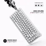 CYBEART | Nighthawk 75 - TKL Wireless RGB Mechanical Keyboard | MKII Pre-Lubed Switches | 4000 mAh Battery | 5-Layer Gasket | Hot-Swappable | Tri-Mode (White) - Image 6