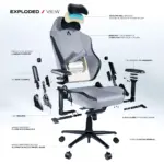 CYBEART | X11 Gray - APEX Series Gaming / Office Chair | 4D Lumbar, 4D Armrest, Endura™ Leatherette, AeroMag™ Pillow, Recline & Tilt - Image 4