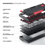 CYBEART | X75 Rhino - TKL CNC Aluminum Wireless RGB Mechanical Keyboard | MKIII Pre-Lubed Switches | 8000 mAh Battery | 5-Layer Gasket |Hot-Swappable | Tri-Mode (Signature Edition) - Image 4