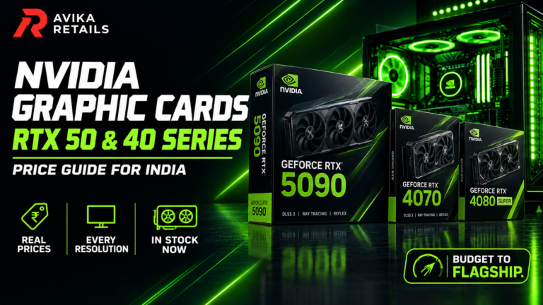 Nvidia graphic cards RTX 50 and 40 series price guide banner for India