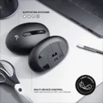 CYBEART | Pocket Wireless Ergonomic Mouse | Dual Mode (2.4 GHz + BT 5.1) | 2400 Adjustable DPI | Silent Switches (3M Clicks) | Connect 3 Devices - Mac & Windows | Compact Travel Design (Black) - Image 5