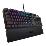 ASUS TUF Gaming K3 RGB mechanical keyboard with N-key rollover, combination media keys, USB 2.0 passthrough, aluminum-alloy top cover, wrist rest, eight programmable macro keys and Aura Sync lighting - Image 3