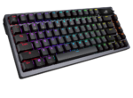 Asus M701 ROG Azoth Gaming Keyboard with 75 keyboard form factor, gasket mount, three-layer dampening foam and metal top cover, highly customizable with hot-swappable pre-lubed ROG NX mechanical switches, ROG keyboard stabilizers, PBT doubleshot keycaps and lube kit, tri-mode connection with 2.4 GHz SpeedNova technology, OLED display, three-way control knob, three tilt angles, and Mac support - Image 3