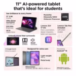 Lenovo Idea Tab 27.94 cms (11) 8 GB 256 GB 5G + Pen | 11 Inch,2.5K Display, 500 Nits Brightness|8GB RAM + 256GB ROM(Expandable Up to 2 TB)|Mediatek Dimensity 6300|Android 15|4-Speakers with Dolby Atmos - Image 8