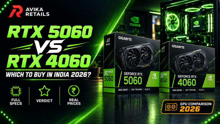 RTX 5060 vs RTX 4060 GPU comparison banner India 2026