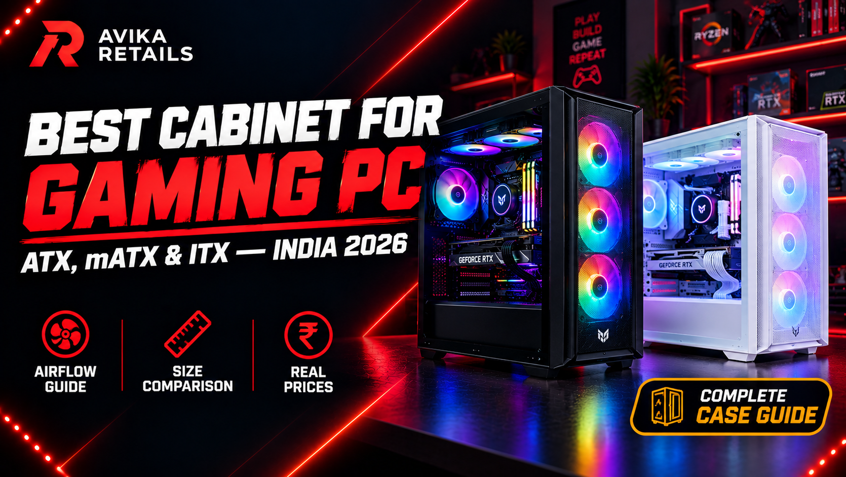 Best cabinet for gaming PC India 2026 ATX mATX ITX buyer's guide banner