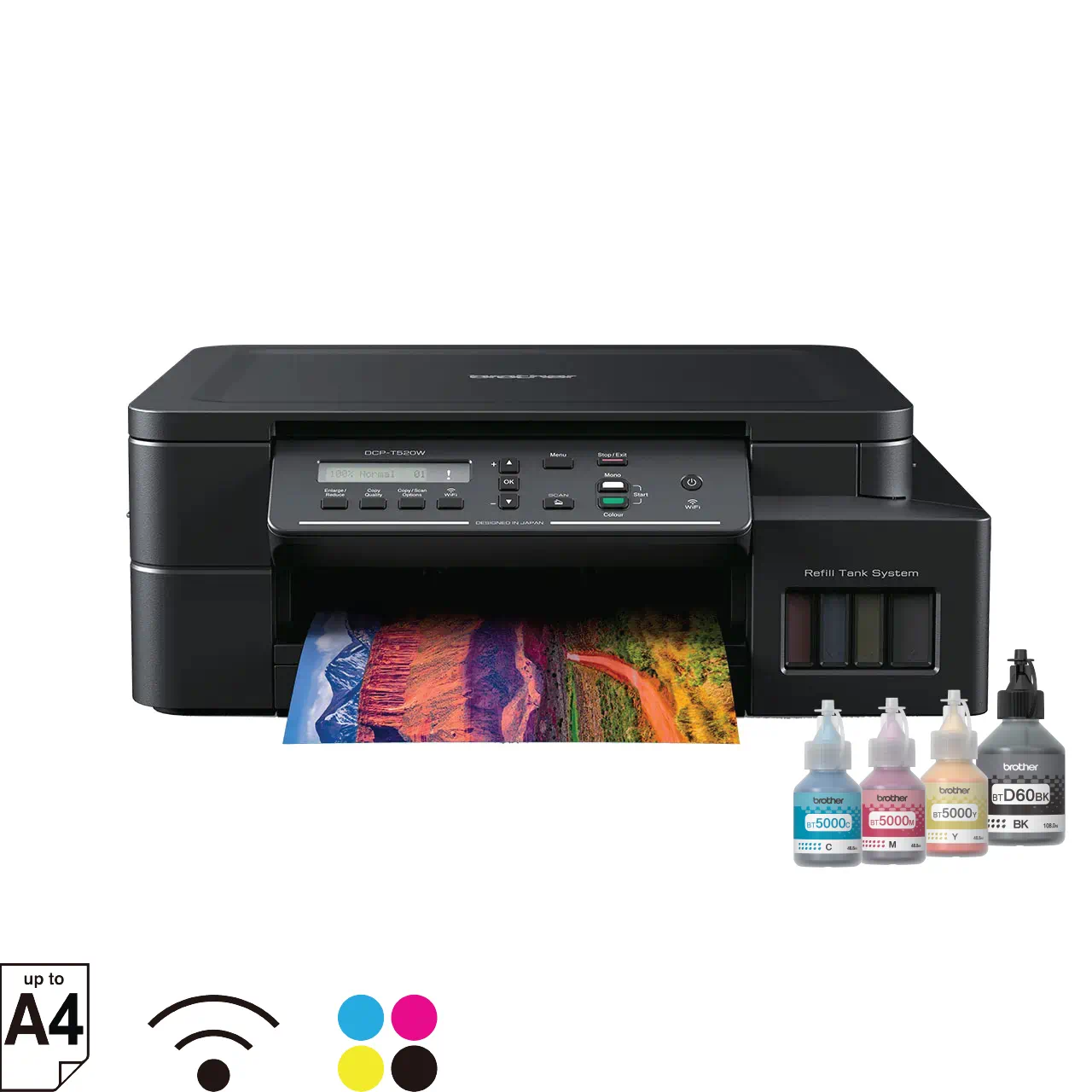 Brother DCP-T520W A4 Colour Printer – Wireless All-in-One Ink Tank